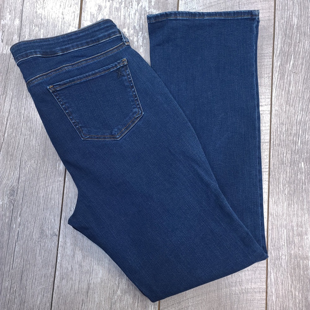 NYDJ Barbara Bootcut Jeans Women 14 Blue Dark Wash Lift Tuck Stretch Denim